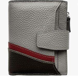 Women's RFID Blocking Genuine Cowhide Leather Bi-fold Pocket Wallet Card Case